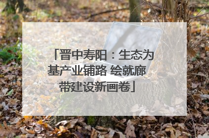 晋中寿阳：生态为基产业铺路 绘就廊带建设新画卷