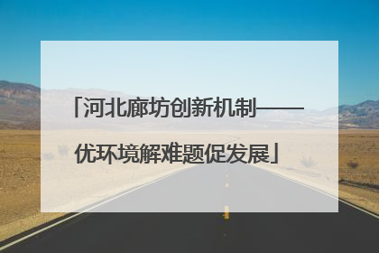 河北廊坊创新机制——优环境解难题促发展