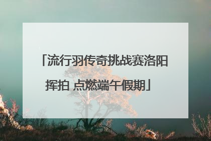 流行羽传奇挑战赛洛阳挥拍 点燃端午假期