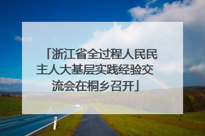 浙江省全过程人民民主人大基层实践经验交流会在桐乡召开