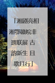 湘剧亮相湘鄂赣皖非遗联展 古韵新生 且歌且行
