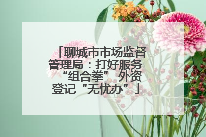 聊城市市场监督管理局：打好服务“组合拳” 外资登记“无忧办”