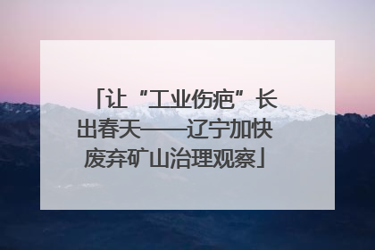 让“工业伤疤”长出春天——辽宁加快废弃矿山治理观察