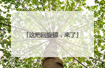 这把回旋镖，来了