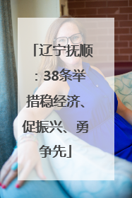 辽宁抚顺：38条举措稳经济、促振兴、勇争先