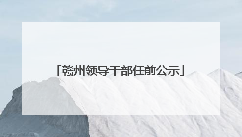 赣州领导干部任前公示