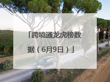 跨境通龙虎榜数据（6月9日）