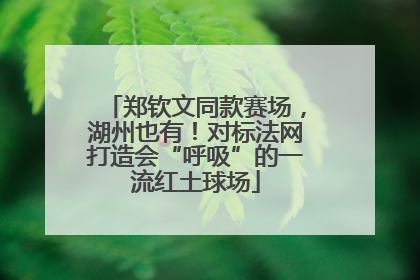 郑钦文同款赛场，湖州也有！对标法网打造会“呼吸”的一流红土球场