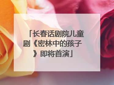 长春话剧院儿童剧《密林中的孩子》即将首演