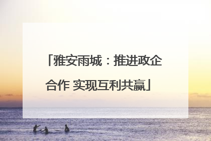 雅安雨城：推进政企合作 实现互利共赢