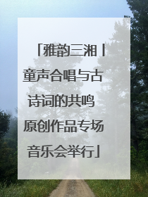 雅韵三湘丨童声合唱与古诗词的共鸣 原创作品专场音乐会举行