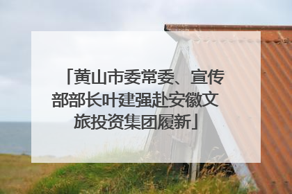 黄山市委常委、宣传部部长叶建强赴安徽文旅投资集团履新