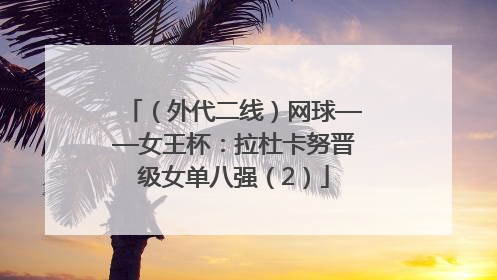 （外代二线）网球——女王杯：拉杜卡努晋级女单八强（2）