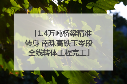 1.4万吨桥梁精准转身 南珠高铁玉岑段全线转体工程完工