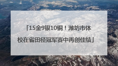15金9银10铜！潍坊市体校在省田径冠军赛中再创佳绩