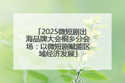 2025微短剧出海品牌大会桐乡分会场：以微短剧赋能区域经济发展