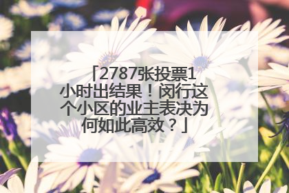 2787张投票1小时出结果！闵行这个小区的业主表决为何如此高效？