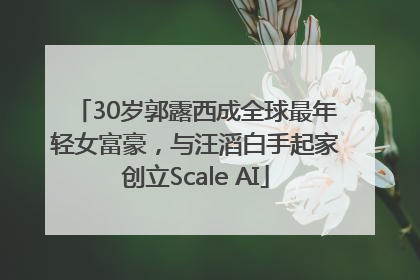 30岁郭露西成全球最年轻女富豪，与汪滔白手起家创立Scale AI