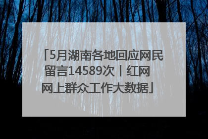 5月湖南各地回应网民留言14589次丨红网网上群众工作大数据