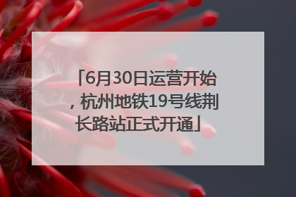 6月30日运营开始，杭州地铁19号线荆长路站正式开通